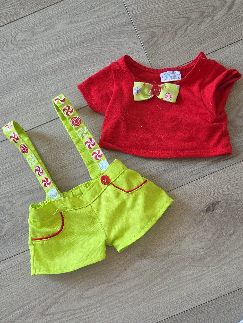 Build-A-Bear Workshop Candy Cane Elf Holiday Costume Outfit Set